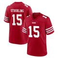 Parkc SF.49ers #15 De'Zhaun Stribling Player Red Game Home Stitched Jerseys