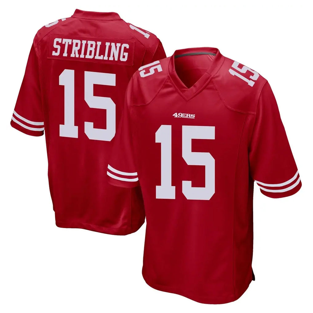 Parkc SF.49ers #15 De'Zhaun Stribling Player Red Home Game Stitched Jerseys