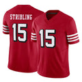 Parkc SF.49ers #15 De'Zhaun Stribling Player Red Limited Alternate Vapor F.U.S.E. Home Game Stitched Jerseys