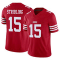 Parkc SF.49ers #15 De'Zhaun Stribling Player Red Limited Vapor F.U.S.E. Home Game Stitched Jerseys