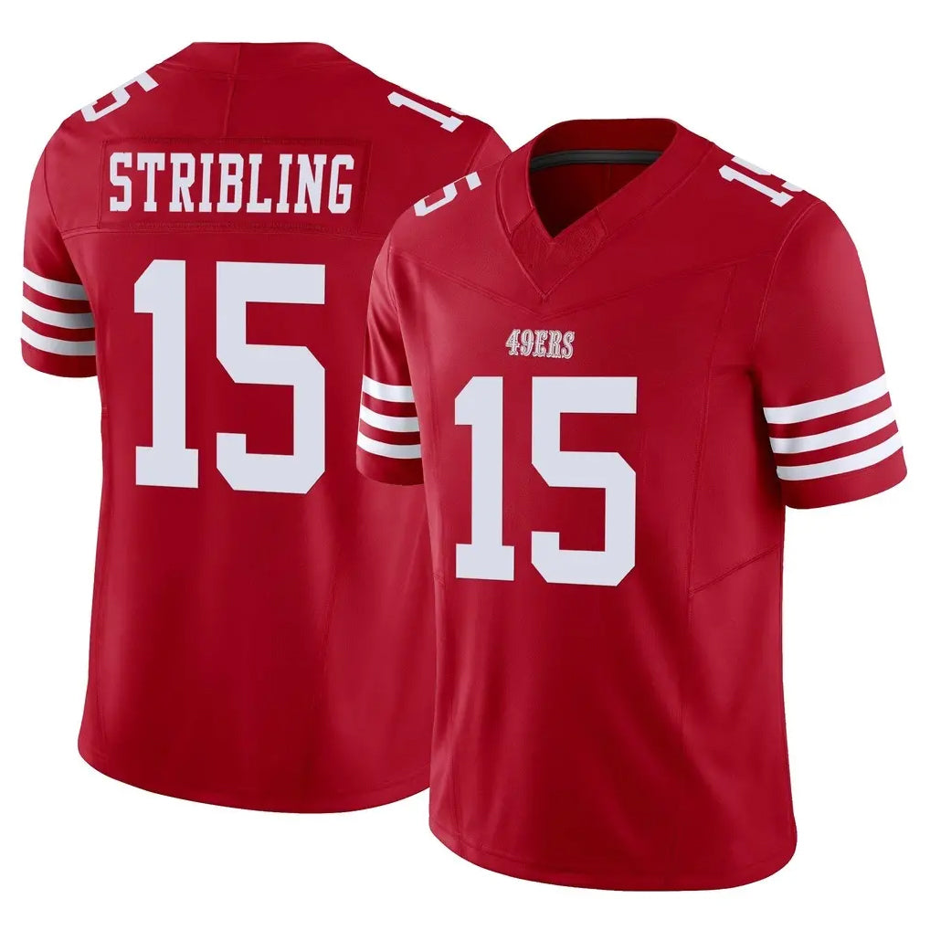 Parkc SF.49ers #15 De'Zhaun Stribling Player Red Limited Vapor F.U.S.E. Home Game Stitched Jerseys