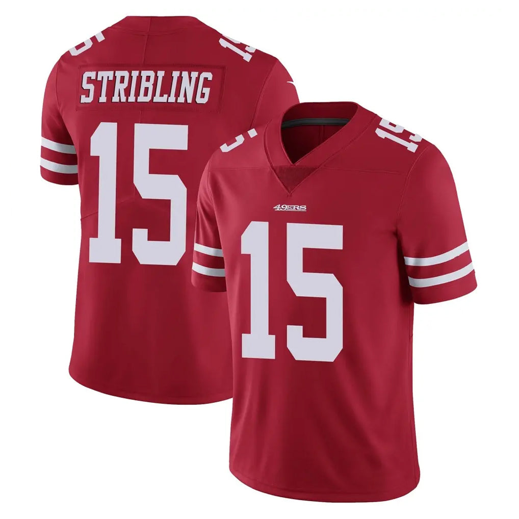 Parkc SF.49ers #15 De'Zhaun Stribling Player Red Limited Vapor Untouchable Home Game Stitched Jerseys