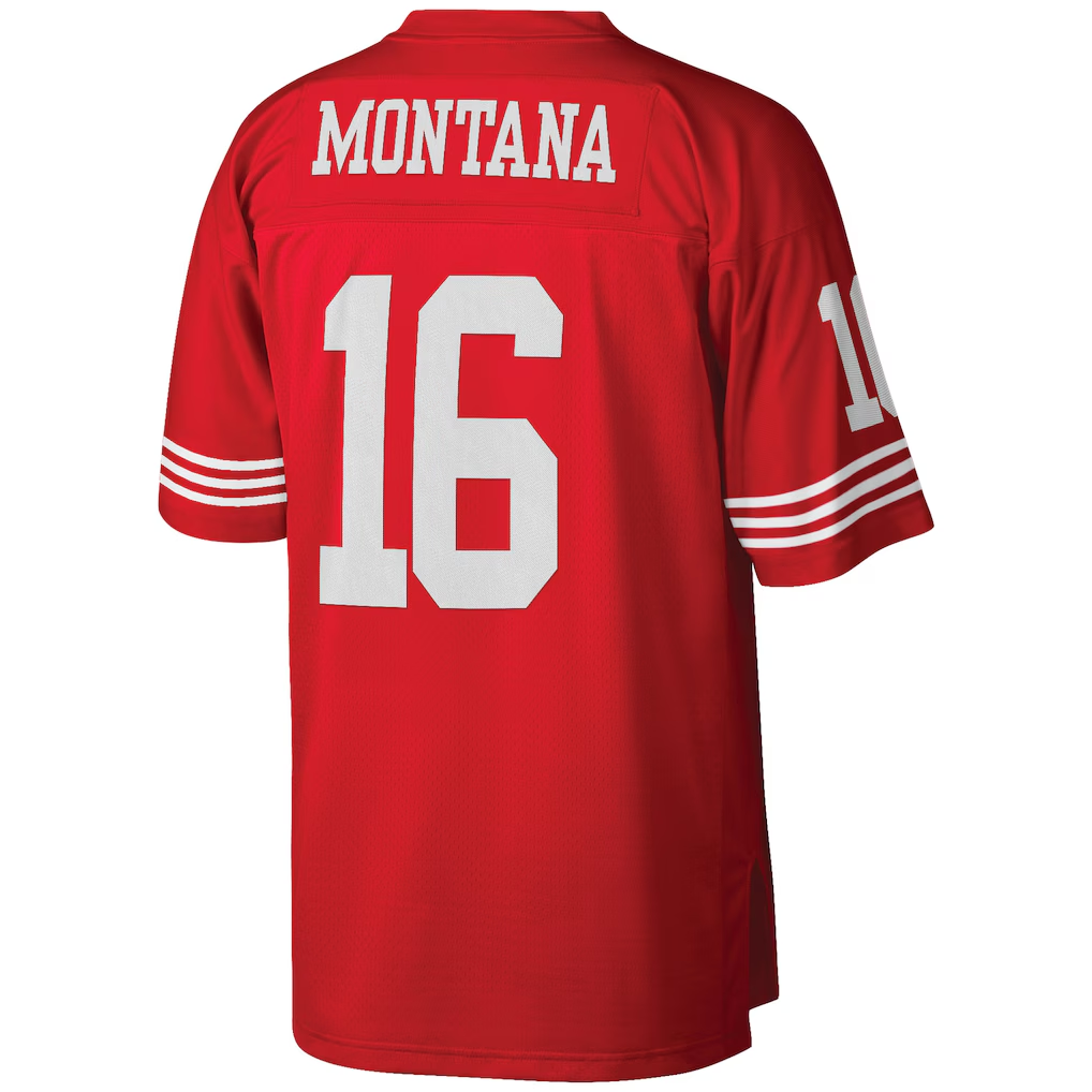 Parkc SF.49ers #16 Joe Montana Mitchell & Ness Scarlet Big & Tall 1990 Retired Player Replica Jersey