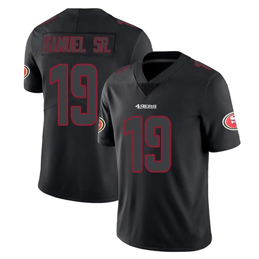 Parkc SF.49ers #19 Deebo Samuel Sr. Player Black Impact Limited Home Game Stitched Jerseys
