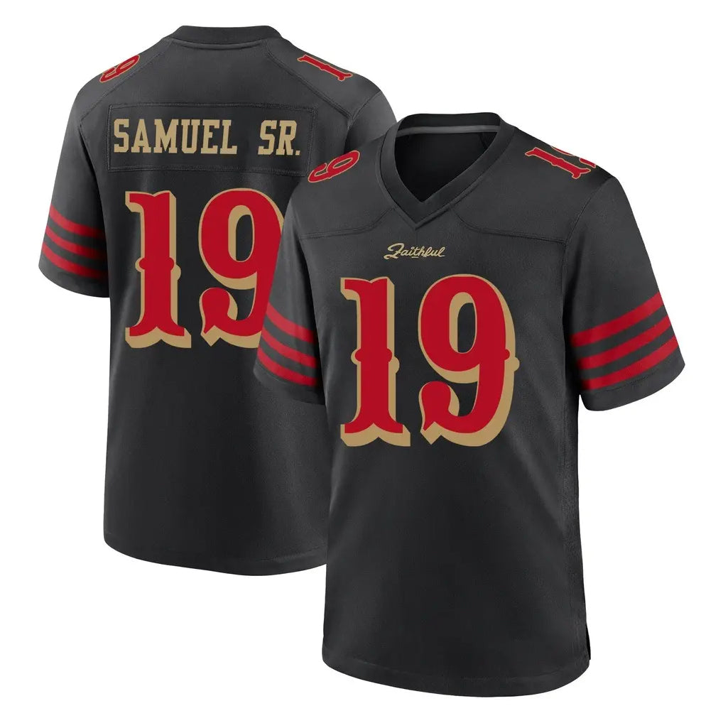 Parkc SF.49ers #19 Deebo Samuel Sr. Player Black Rivalries Collection Home Game Stitched Jerseys