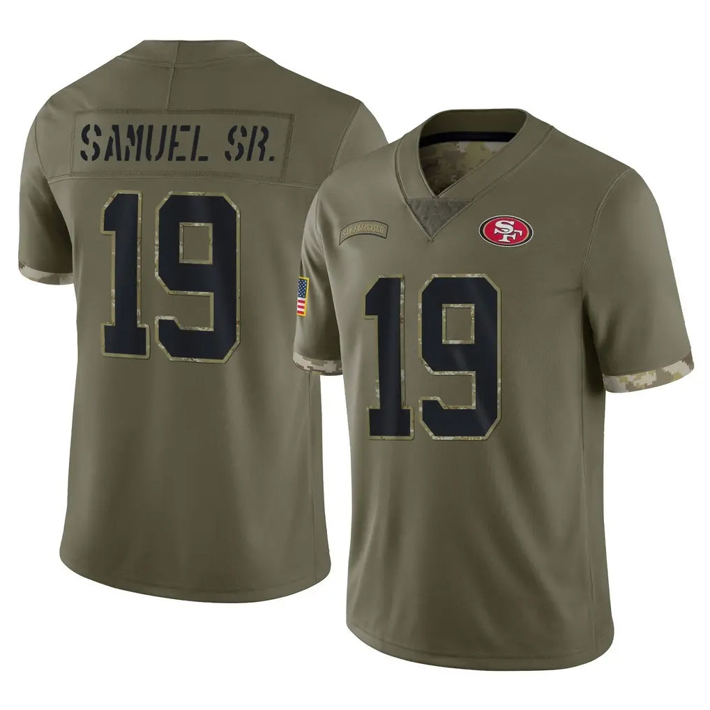 Parkc SF.49ers #19 Deebo Samuel Sr. Player Olive Limited Salute To Service Home Game Stitched Jerseys