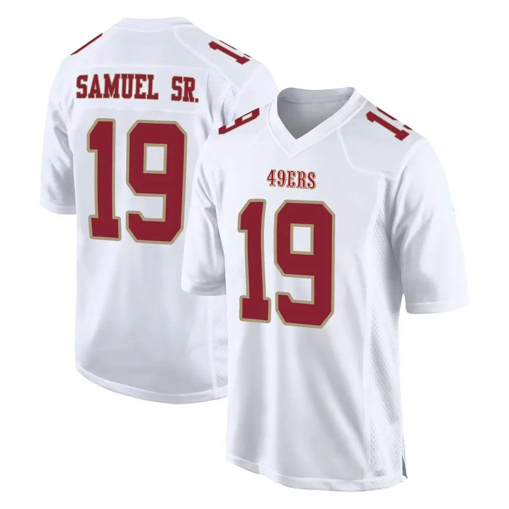 Parkc SF.49ers #19 Deebo Samuel Sr. Player White Fashion Home Game Stitched Jerseys