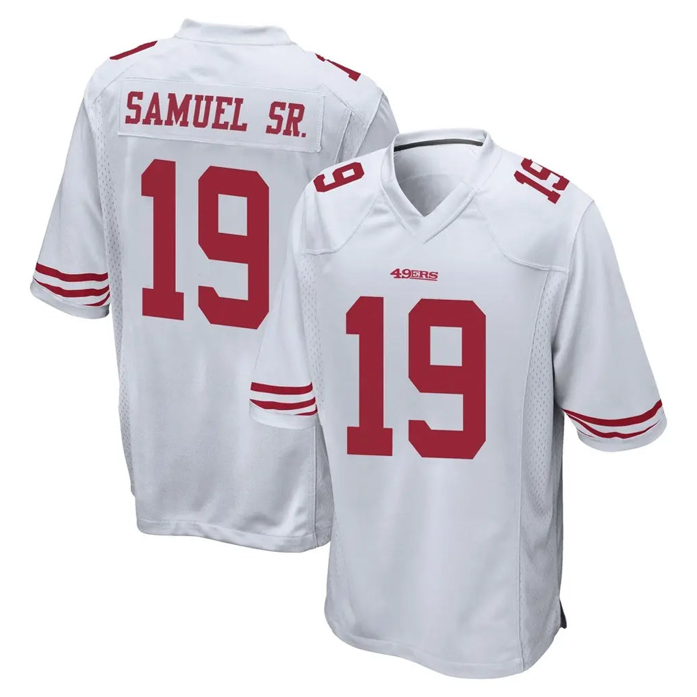 Parkc SF.49ers #19 Deebo Samuel Sr. Player White Home Game Stitched Jerseys