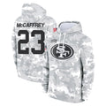 Parkc SF.49ers #23 Christian McCaffrey Player Arctic Camo Limited Salute to Service Pullover Hoodies Game Stitched Jerseys