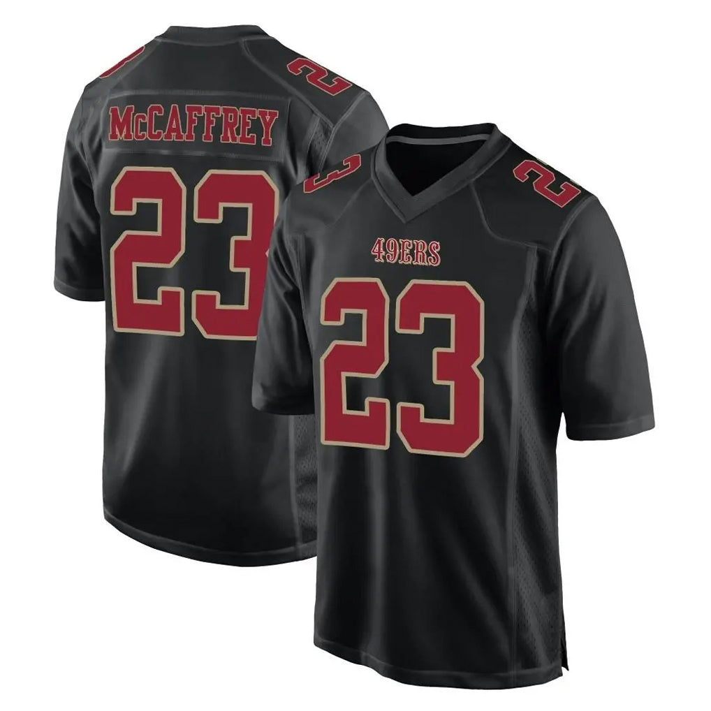 Parkc SF.49ers #23 Christian McCaffrey Player Black Fashion Home Game Stitched Jerseys