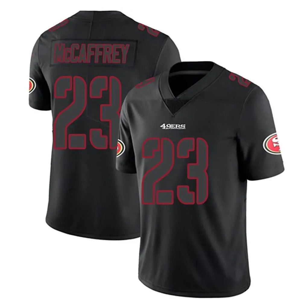 Parkc SF.49ers #23 Christian McCaffrey Player Black Impact Limited Home Game Stitched Jerseys