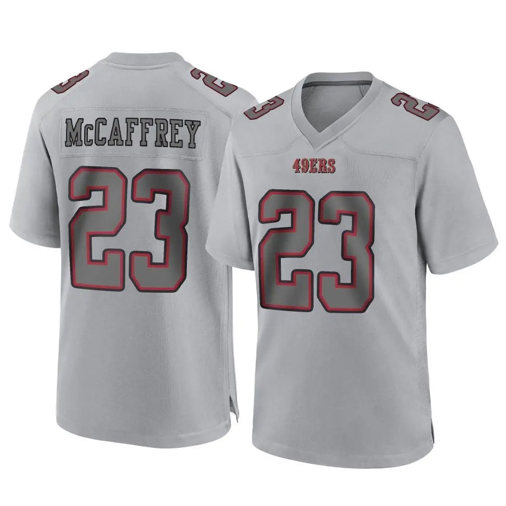 Parkc SF.49ers #23 Christian McCaffrey Player Gray Atmosphere Fashion Home Game Stitched Jerseys