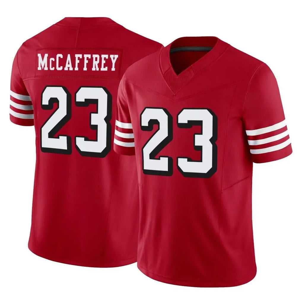 Parkc SF.49ers #23 Christian McCaffrey Player Red Limited Alternate Vapor F.U.S.E. Home Game Stitched Jerseys