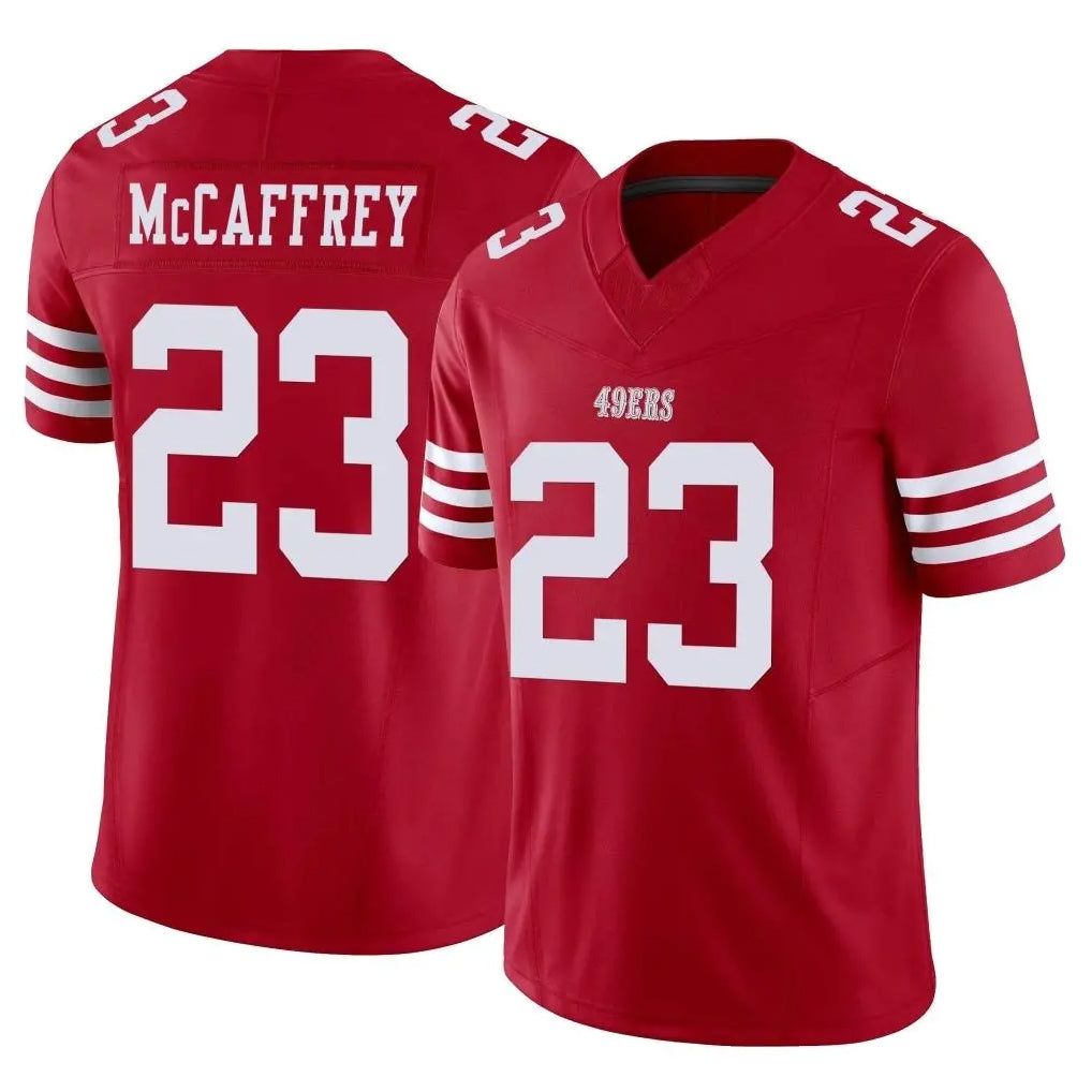 Parkc SF.49ers #23 Christian McCaffrey Player Red Limited Vapor F.U.S.E. Home Game Stitched Jerseys