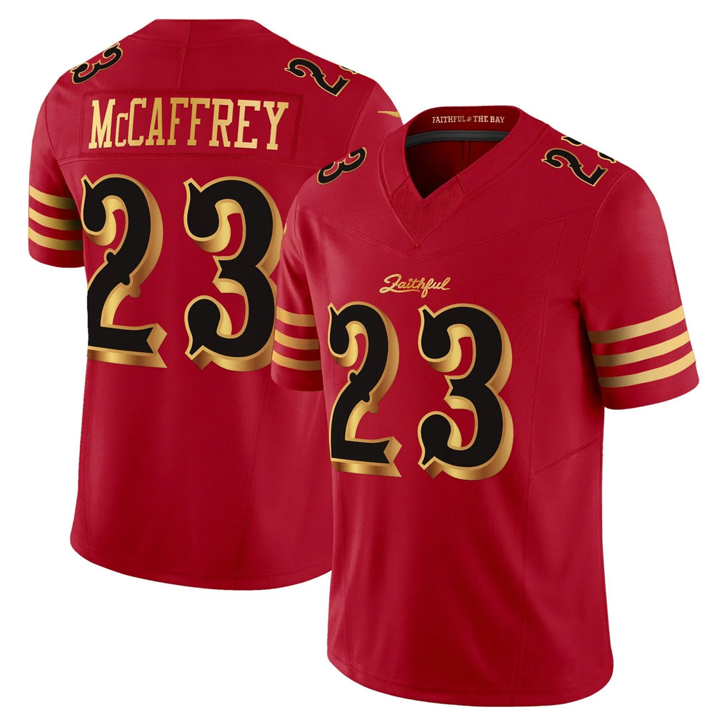 Parkc SF.49ers #23 Christian McCaffrey Player Red Rivalries Vapor Limited Home Game Stitched Jerseys