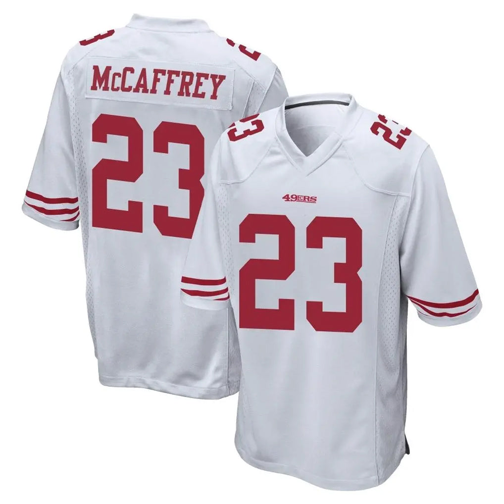 Parkc SF.49ers #23 Christian McCaffrey Player White Home Game Stitched Jerseys
