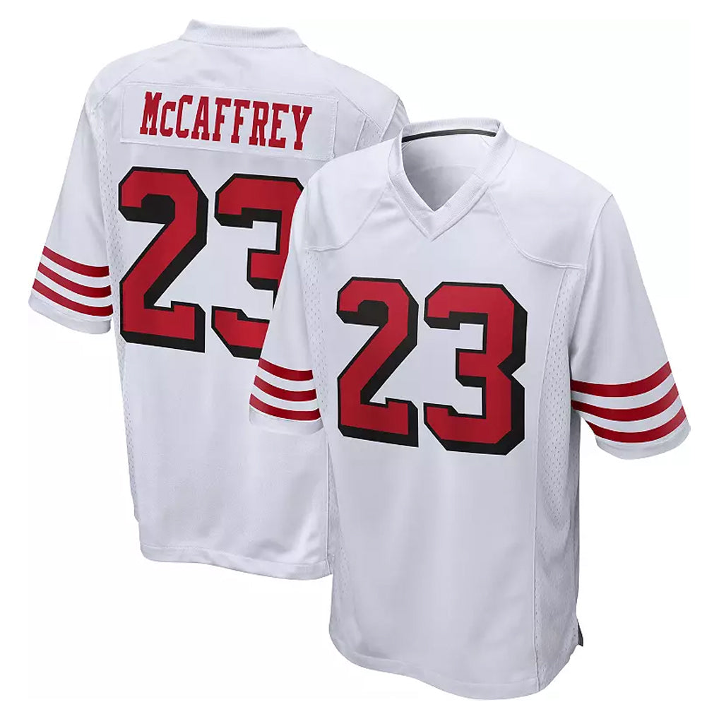 Parkc SF.49ers #23 Christian McCaffrey Player White Limited Home Game Stitched Jerseys