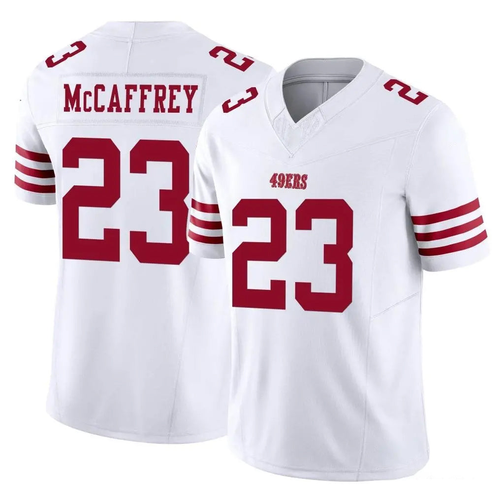Parkc SF.49ers #23 Christian McCaffrey Player White Limited Vapor F.U.S.E. Home Game Stitched Jerseys