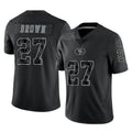 Parkc SF.49ers #27 Ji'Ayir Brown Player Black Limited Reflective Home Game Stitched Jerseys