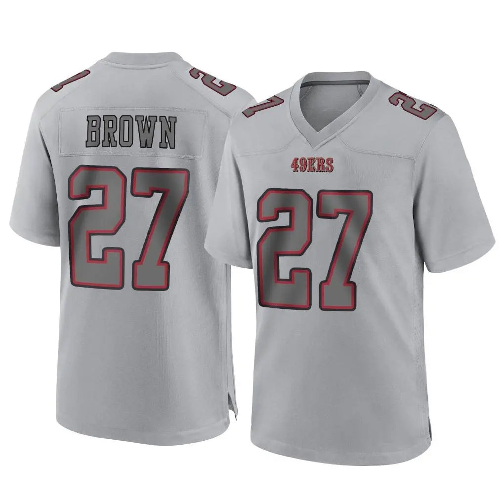 Parkc SF.49ers #27 Ji'Ayir Brown Player Gray Atmosphere Fashion Home Game Stitched Jerseys