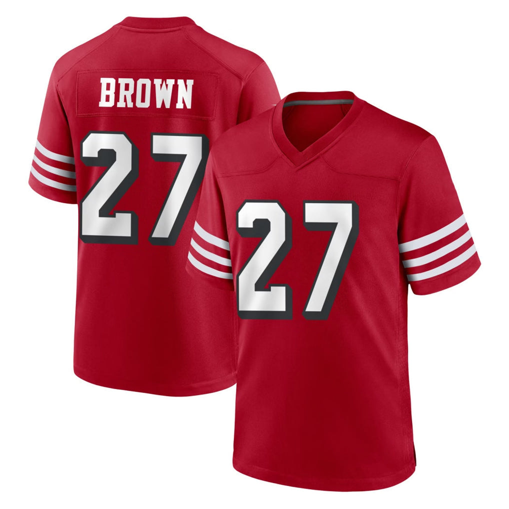 Parkc SF.49ers #27 Ji'Ayir Brown Player Red Limited Alternate Home Game Stitched Jerseys