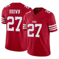 Parkc SF.49ers #27 Ji'Ayir Brown Player Red Limited Vapor F.U.S.E. Home Game Stitched Jerseys