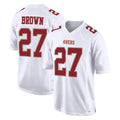 Parkc SF.49ers #27 Ji'Ayir Brown Player White Fashion Home Game Stitched Jerseys