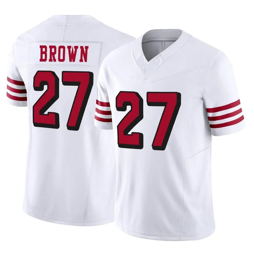 Parkc SF.49ers #27 Ji'Ayir Brown Player White Limited Alternate Vapor F.U.S.E. Home Game Stitched Jerseys