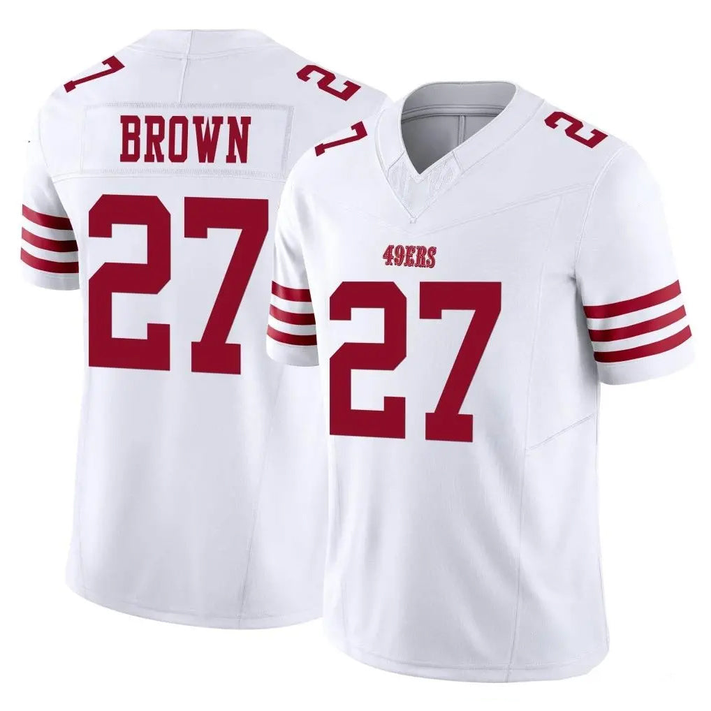 Parkc SF.49ers #27 Ji'Ayir Brown Player White Limited Vapor F.U.S.E. Home Game Stitched Jerseys