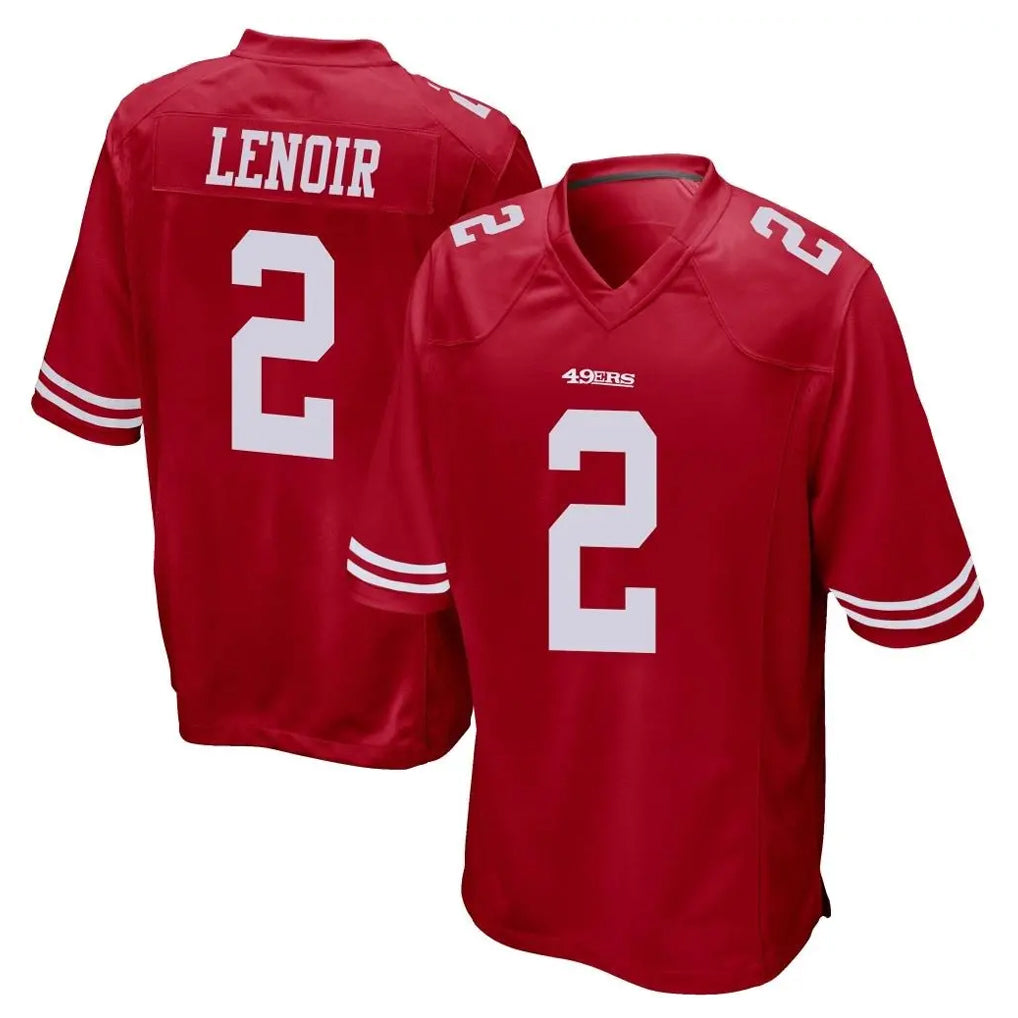 Parkc SF.49ers #2 Deommodore Lenoir Player Red Home Game Stitched Jerseys