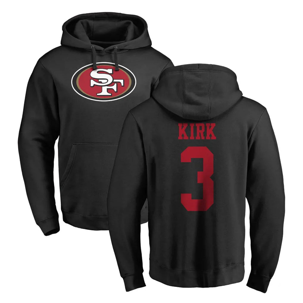 Parkc SF.49ers #3 Christian Kirk Player Black LOGO Pullover Hoodies Home Game Stitched Jerseys