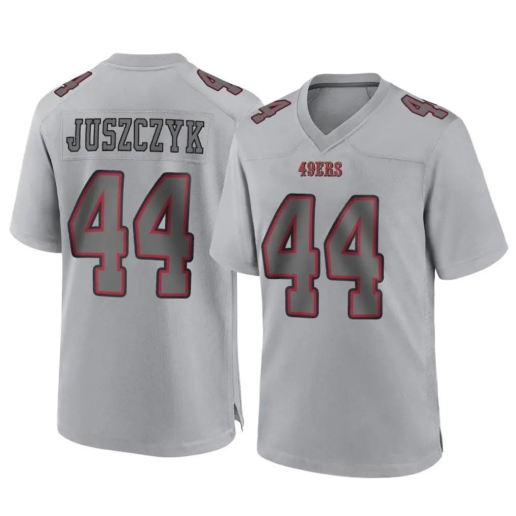 Parkc SF.49ers #44 Kyle Juszczyk Player Gray Atmosphere Fashion Home Game Stitched Jerseys