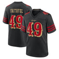 Parkc SF.49ers #49 The Faithful Player Black Rivalries Collection Home Game Stitched Jerseys