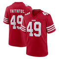 Parkc SF.49ers #49 The Faithful Player Red Game Home Stitched Jerseys