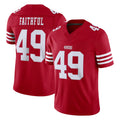 Parkc SF.49ers #49 The Faithful Player Red Limited Vapor F.U.S.E. Home Game Stitched Jerseys