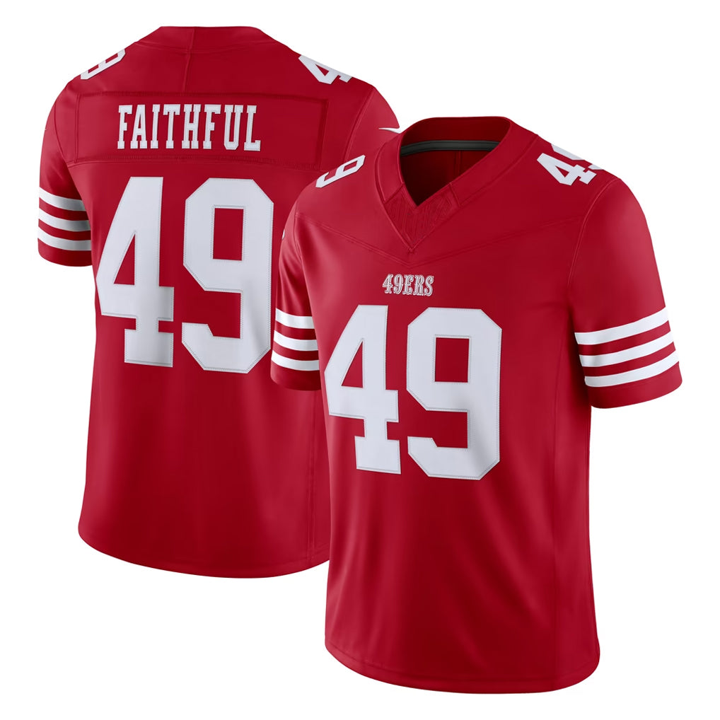 Parkc SF.49ers #49 The Faithful Player Red Limited Vapor F.U.S.E. Home Game Stitched Jerseys