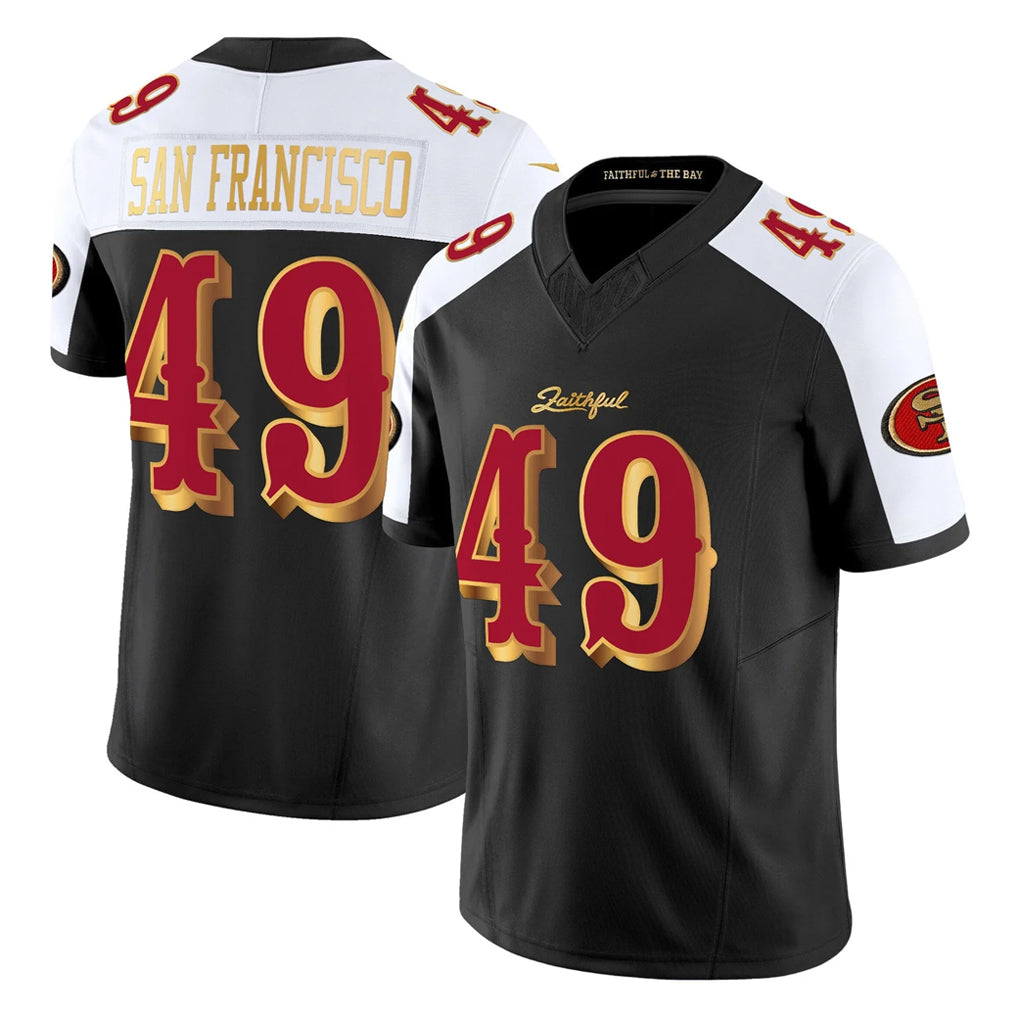 Parkc SF.49ers #49 The Faithful Player White-Black 2025 Rivalries Collection Game Limited Stitched Jerseys