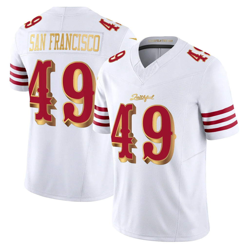 Parkc SF.49ers #49 The Faithful Player White 2025 Rivalries Collection Game Limited Stitched Jerseys