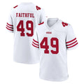Parkc SF.49ers #49 The Faithful Player White Game Home Stitched Jerseys
