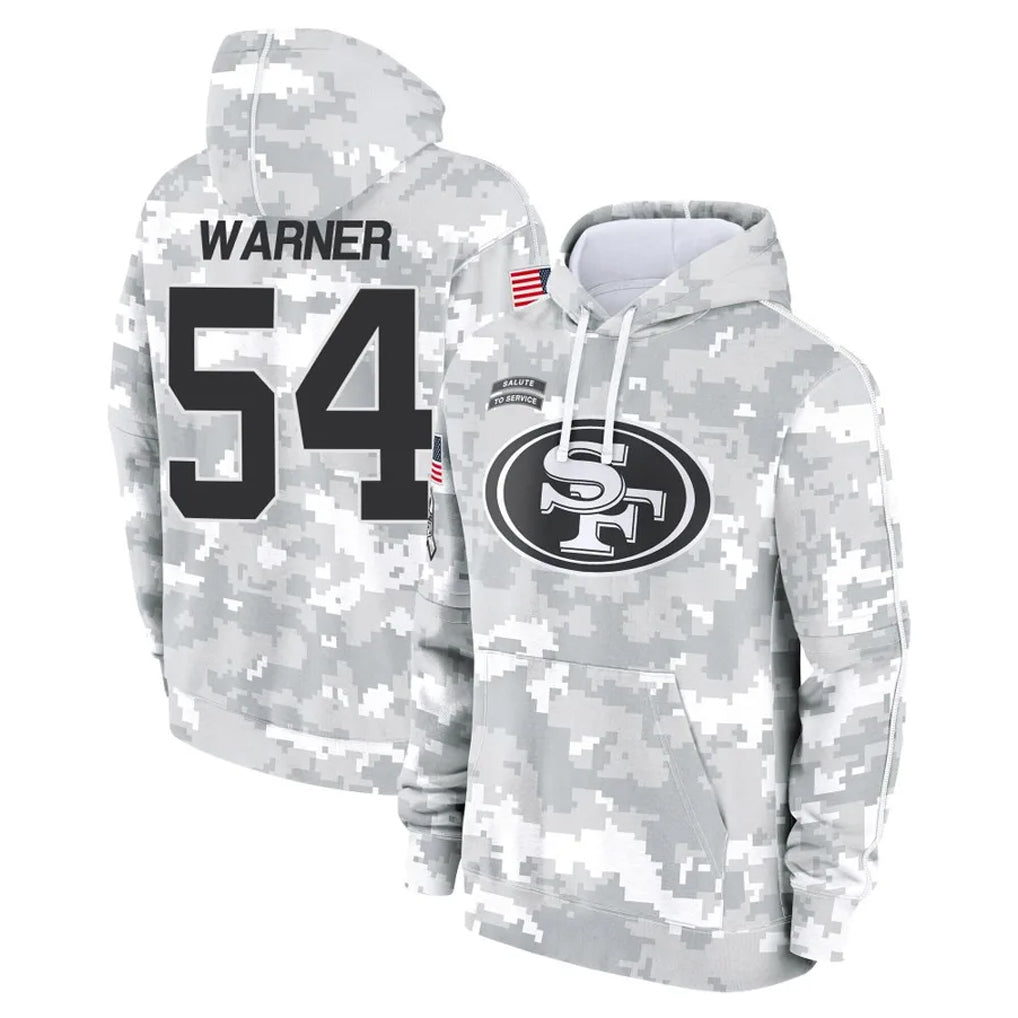 Parkc SF.49ers #54 Fred Warner Player Arctic Camo Limited Salute to Service Pullover Hoodies Game Stitched Jerseys
