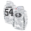 Parkc SF.49ers #54 Fred Warner Player Arctic Camo Limited Salute to Service Pullover Hoodies Game Stitched Jerseys