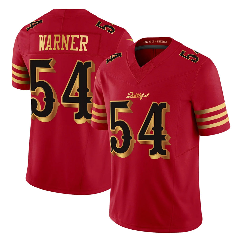 Parkc SF.49ers #54 Fred Warner Player Red Rivalries Vapor Limited Home Game Stitched Jerseys