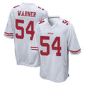 Parkc SF.49ers #54 Fred Warner Player White Home Game Stitched Jerseys
