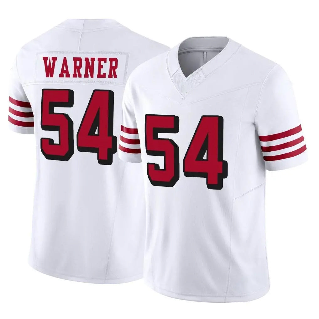 Parkc SF.49ers #54 Fred Warner Player White Limited Alternate Vapor F.U.S.E. Home Game Stitched Jerseys