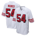 Parkc SF.49ers #54 Fred Warner Player White Limited Home Game Stitched Jerseys