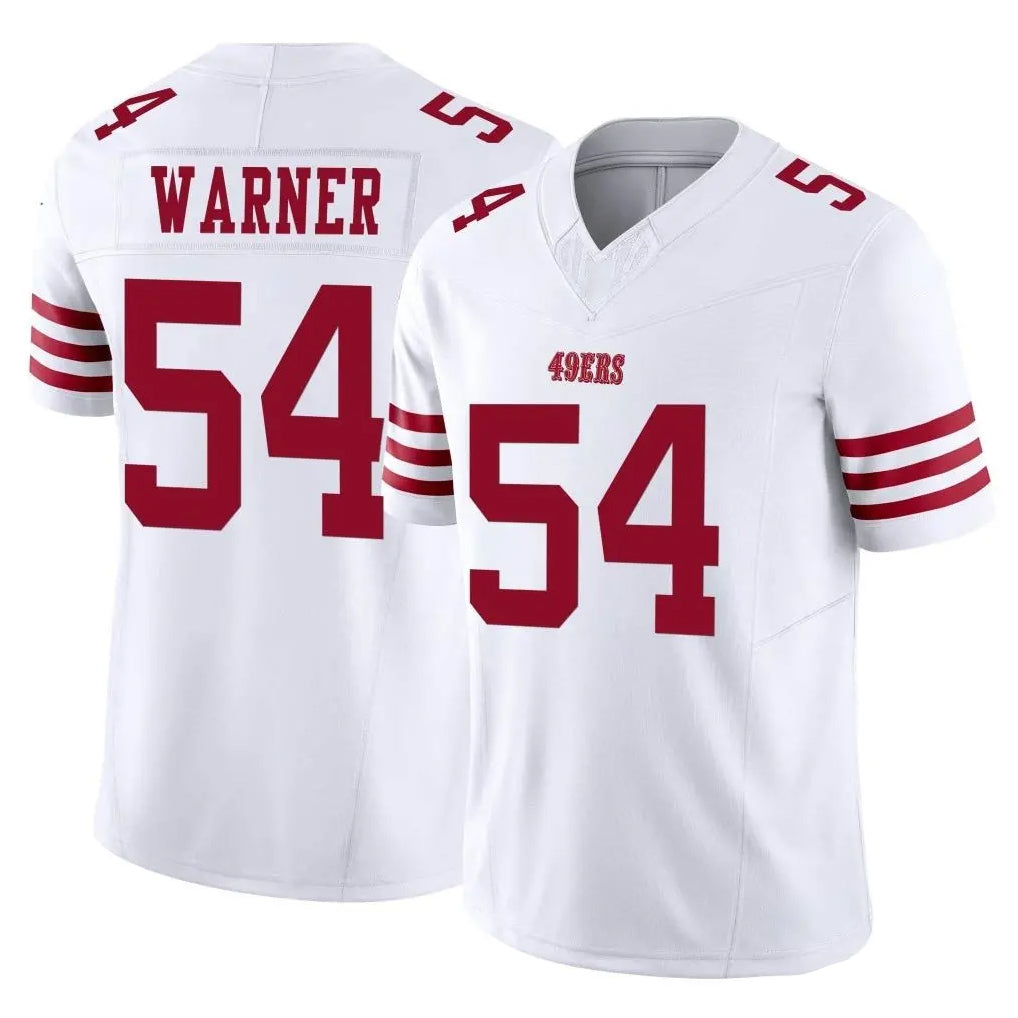 Parkc SF.49ers #54 Fred Warner Player White Limited Vapor F.U.S.E. Home Game Stitched Jerseys
