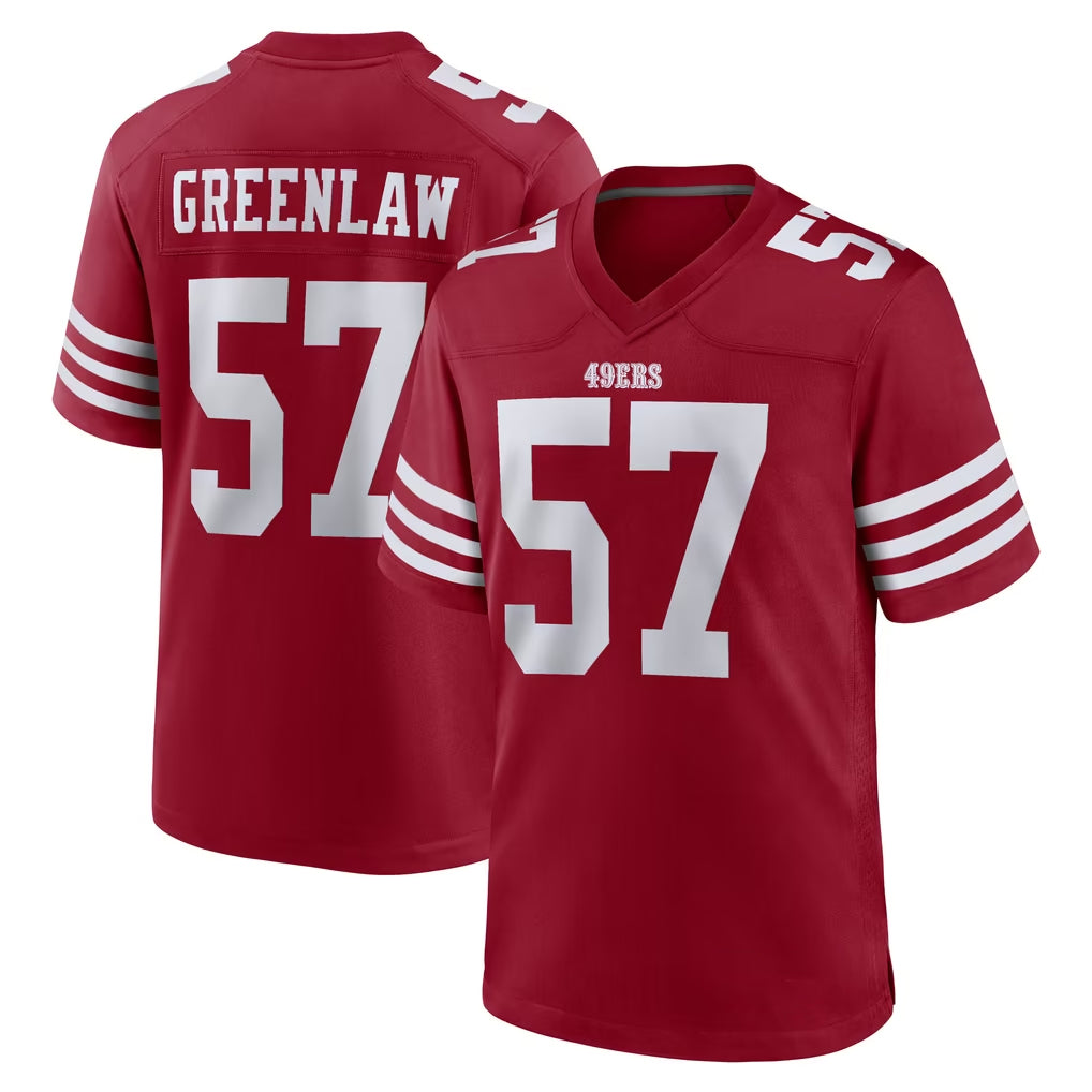 Parkc SF.49ers #57 Dre Greenlaw Player Red Game Home Stitched Jerseys