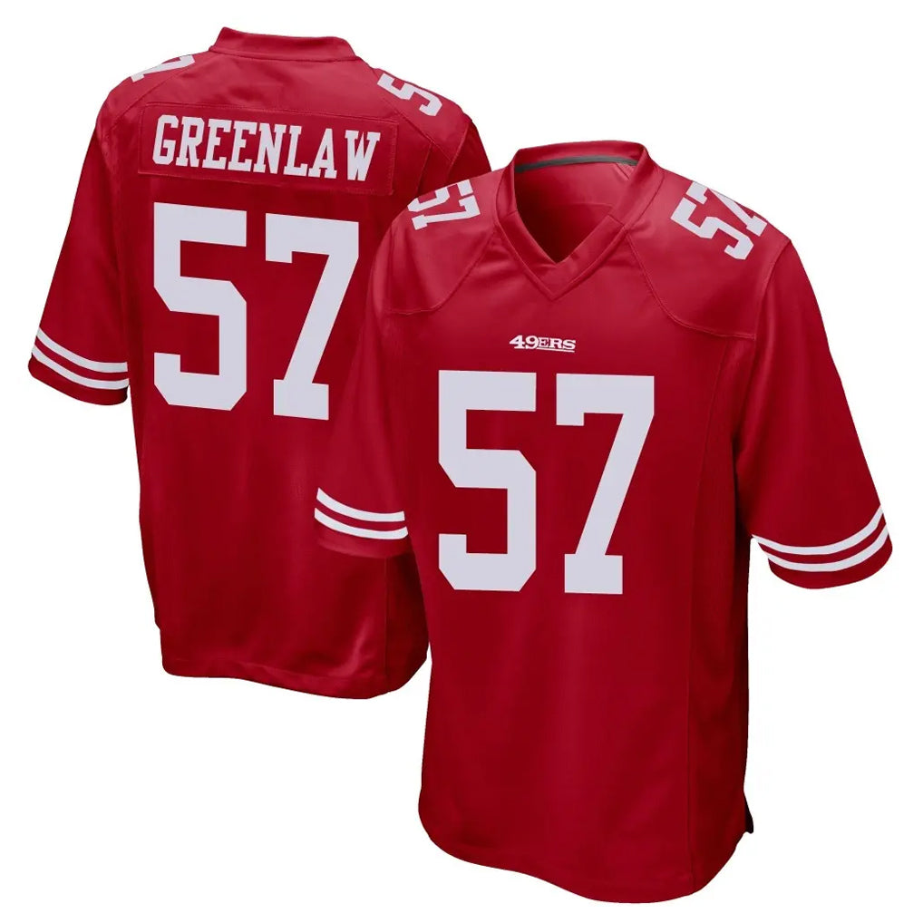 Parkc SF.49ers #57 Dre Greenlaw Player Red Home Game Stitched Jerseys