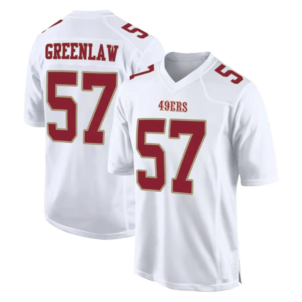Parkc SF.49ers #57 Dre Greenlaw Player White Fashion Home Game Stitched Jerseys