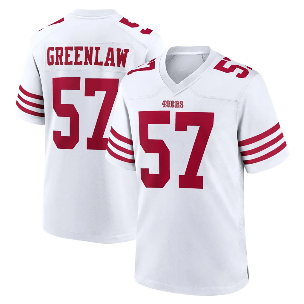 Parkc SF.49ers #57 Dre Greenlaw Player White Game Home Stitched Jerseys